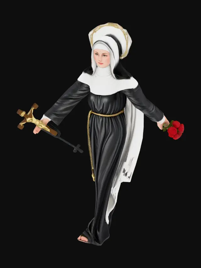 3D model for Saint With Cross and Roses