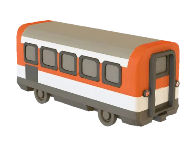 SBB Train Wagon 3D model, vytvořený pomocí AI