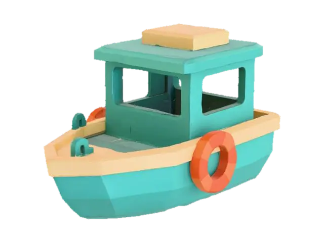 Tug Boat Toy - Play 3D model, vytvořený pomocí AI