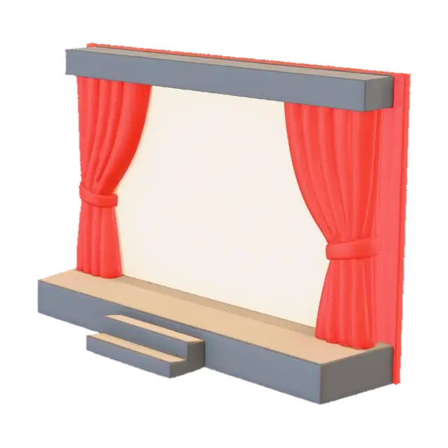 Stage Scene - Theatre 3D model, vytvořený pomocí AI
