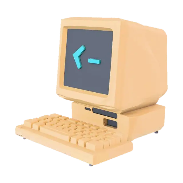 Retro Computer Icon - It 3D model, vytvořený pomocí AI