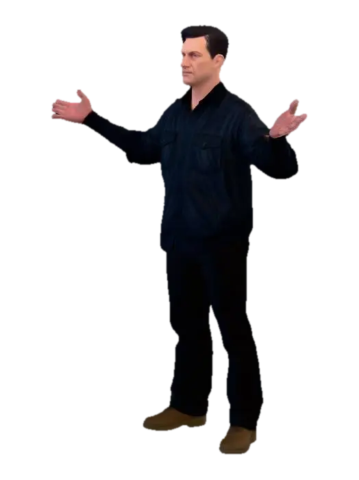 Modello 3D Окей, теперь задача — описать Сэма так, чтобы его можно было **передать 3D-художнику** и… - Sam, generato dall’IA