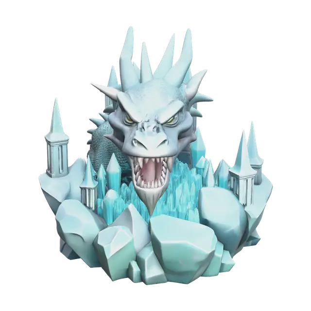 Icedragon - Dragonice 3D model, vytvořený pomocí AI