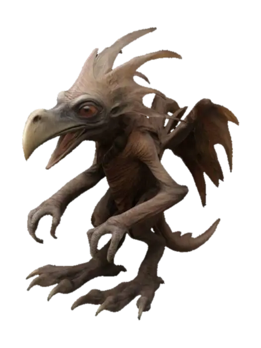 Modello 3D Skeksis from the Dark Crystal, ultra realistic, no double eyes, no missing or dropped… - Muppet, generato dall’IA