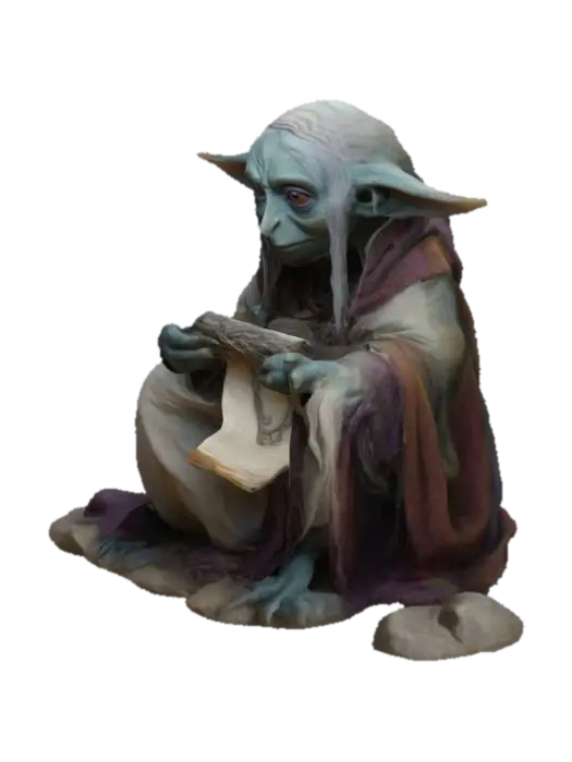 Modello 3D the Urru, a mystic from the Dark Crystal. Natural colors, character, wearing a shawl… - Scribe, generato dall’IA