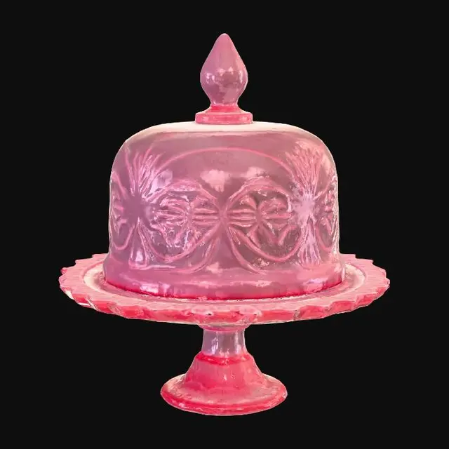 3D model for Pink Depression Glass Footed Cake Dome