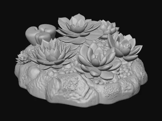 3D model for Colorful Succulent Arrangement