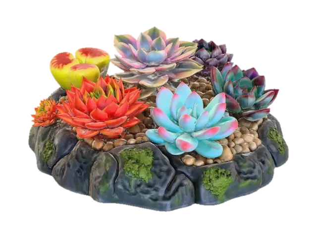 3D model for Colorful Succulent Arrangement