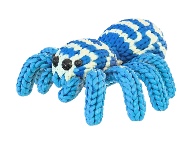 Blue Knitted Spider - Arachnid 3D model, vytvořený pomocí AI