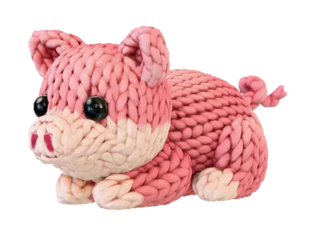 Pink Purl Piglet - Boar 3D model, vytvořený pomocí AI