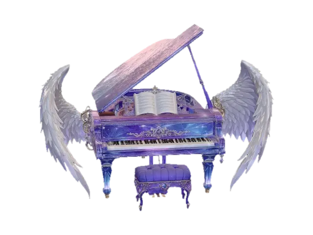 3D model for Celestial Piano with Angel Wings