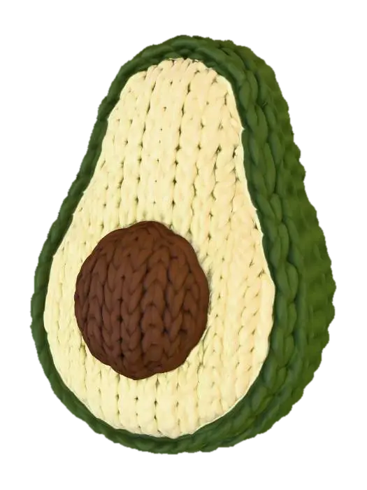 Knitted Avocado Plush - Gifts 3D model, vytvořený pomocí AI
