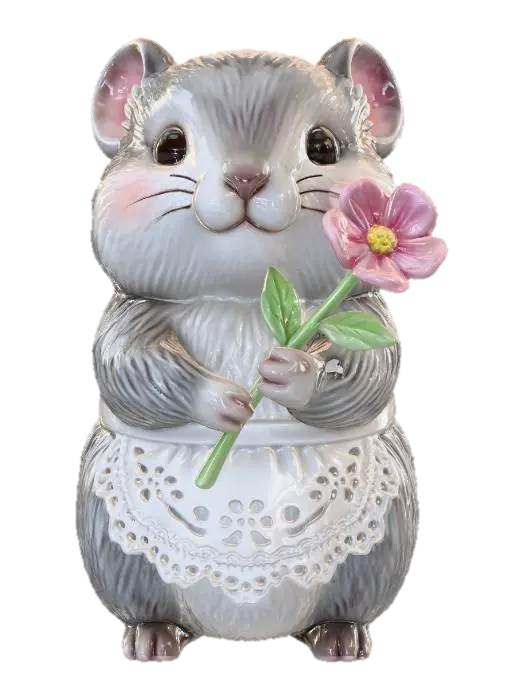 Hamster with Flower - Rodent 3D model, vytvořený pomocí AI