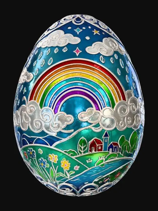 3D model for Rainbow Landscape Egg #EasterEgg2026#