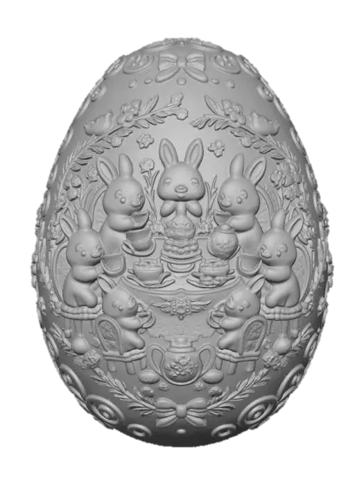 3D model for Bunny Tea Party on a Purple Easter Egg #EasterEgg2026#