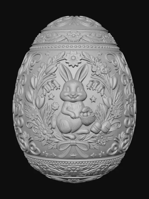 3D model for Floral Easter Egg with Bunny #EasterEgg2026#
