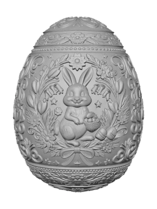 3D model for Floral Easter Egg with Bunny #EasterEgg2026#
