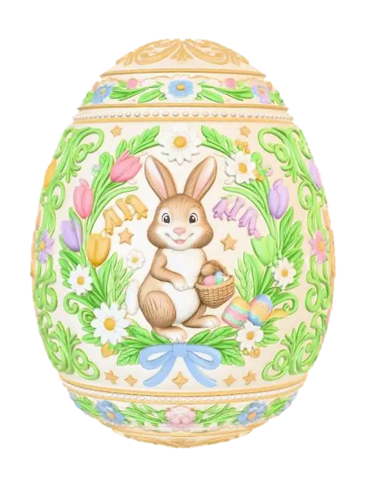 3D model for Floral Easter Egg with Bunny #EasterEgg2026#