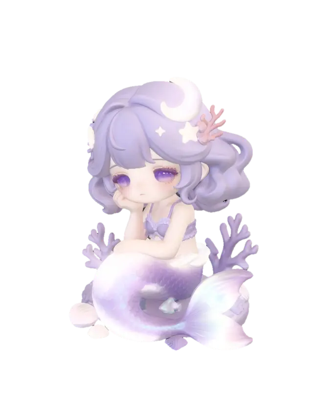 Moonlit Lavender Mermaid - Fantasycreature 3D model, vytvořený pomocí AI