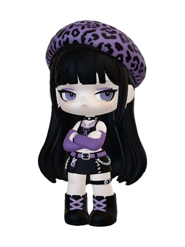 Purple Leopard Beret 3D model, vytvořený pomocí AI