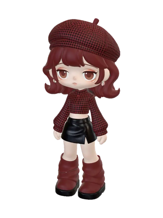 Cottage-core, but make it edgy ❤️🖤 - Headwear 3D model, vytvořený pomocí AI