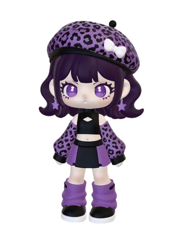 She's got a whole vibe and she knows it 🖤💜 - Leopard 3D model, vytvořený pomocí AI