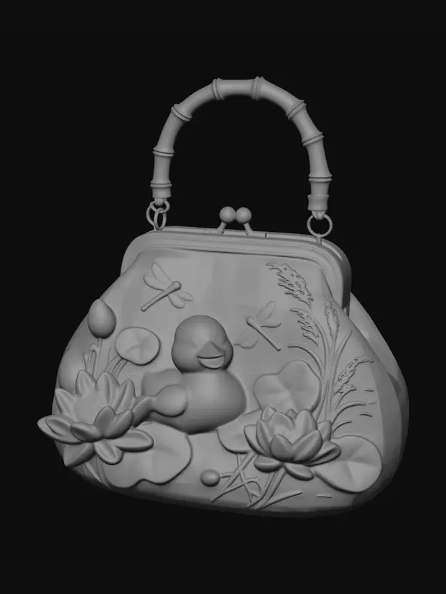 3D model for Duckling Among Water Lilies