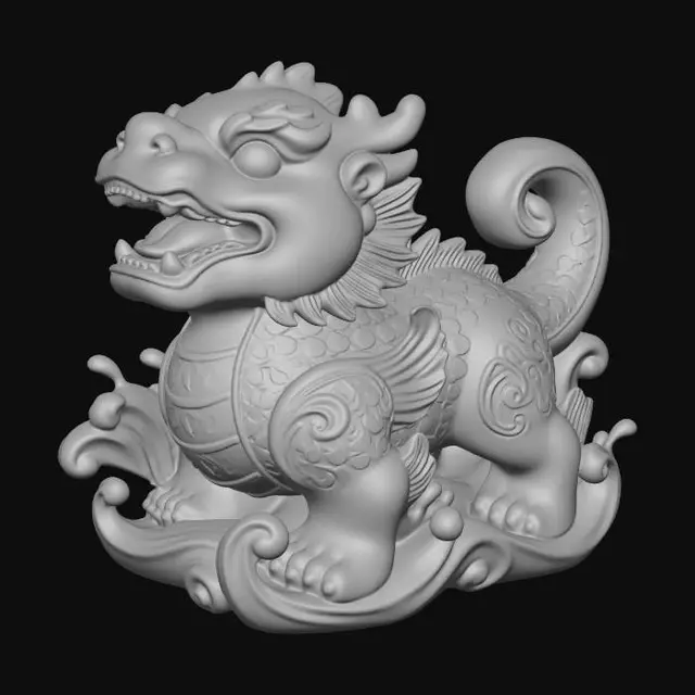 3D model for Crimson Wave Dragon