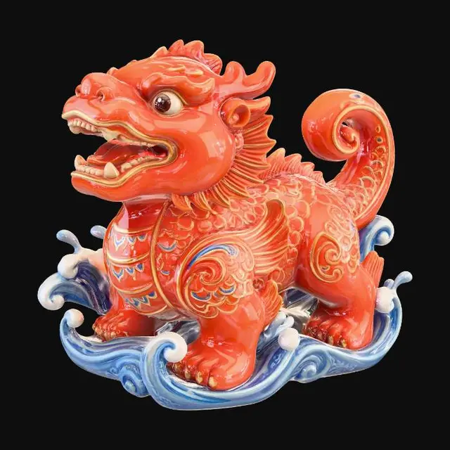3D model for Crimson Wave Dragon