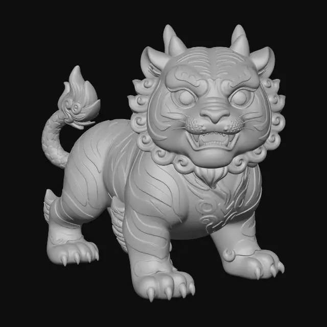 3D model for Azure Tiger Guardian