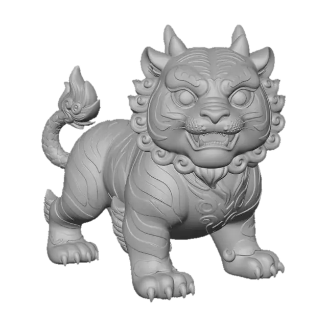 3D model for Azure Tiger Guardian