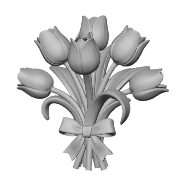 3D model for Porcelain Pink Tulip Bouquet