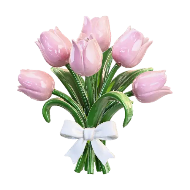 3D model for Porcelain Pink Tulip Bouquet