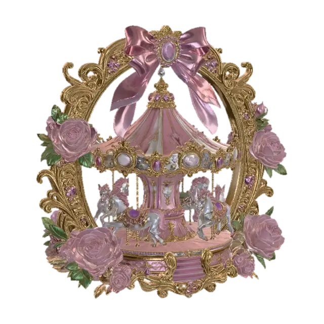 Pink Royal Carousel - Carriage 3D model, vytvořený pomocí AI