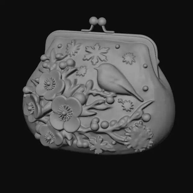 3D model for Winter Bloom Sparrow Purse