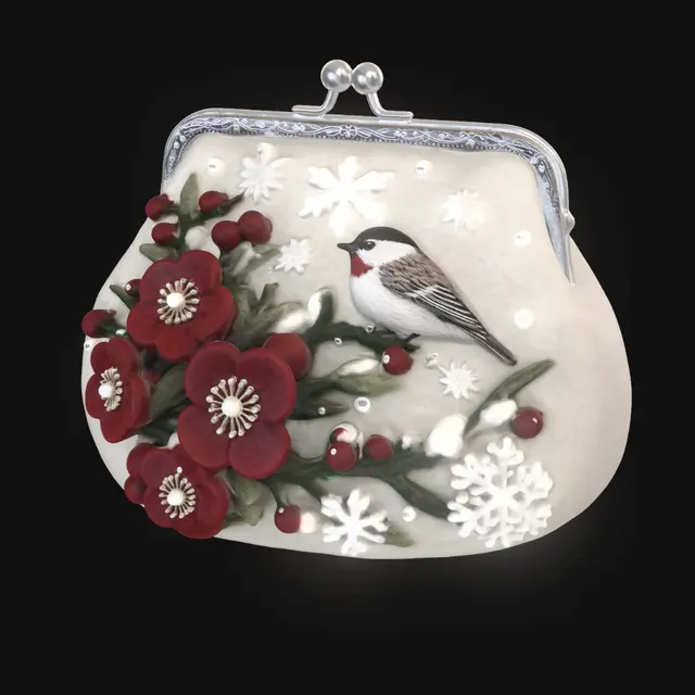 3D model for Winter Bloom Sparrow Purse