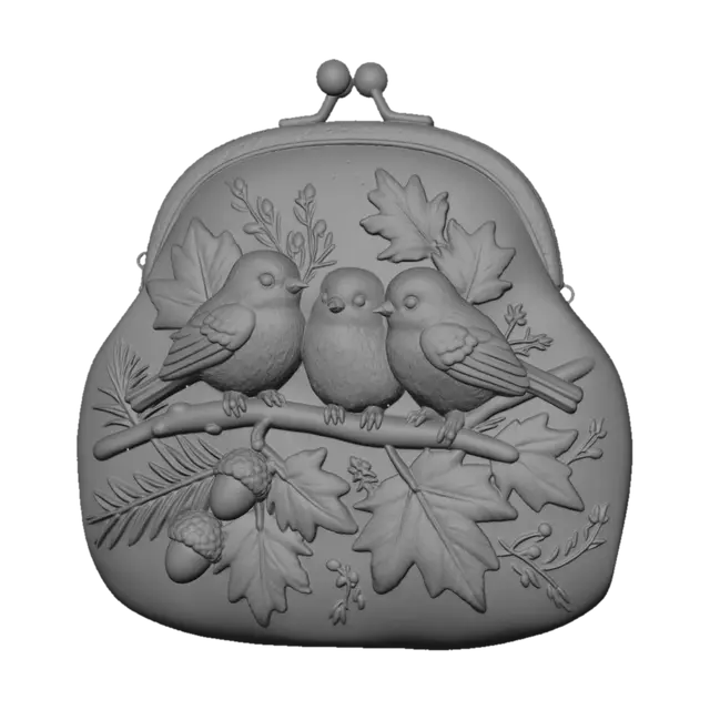 3D model for Autumn Birds on a Felted Pouch