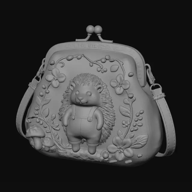 3D model for Floral Hedgehog Felt Bag