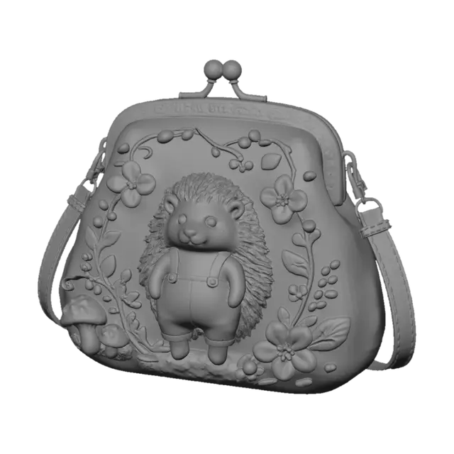 3D model for Floral Hedgehog Felt Bag
