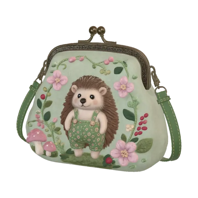 3D model for Floral Hedgehog Felt Bag