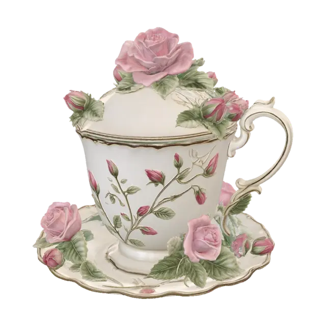 Roses that never need water 🌹☕ - Stilllife 3D model, vytvořený pomocí AI