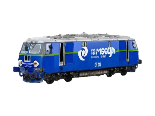 Blue Cargo Train in Autumn - Railroad 3D model, vytvořený pomocí AI