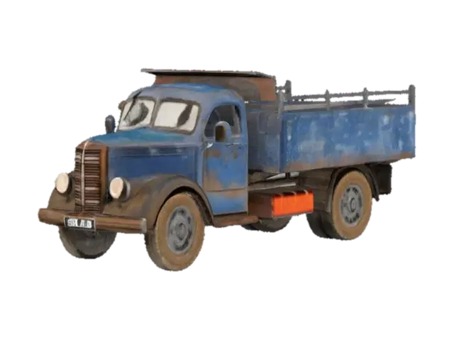 Rustic Blue Truck - Trucks 3D model, vytvořený pomocí AI