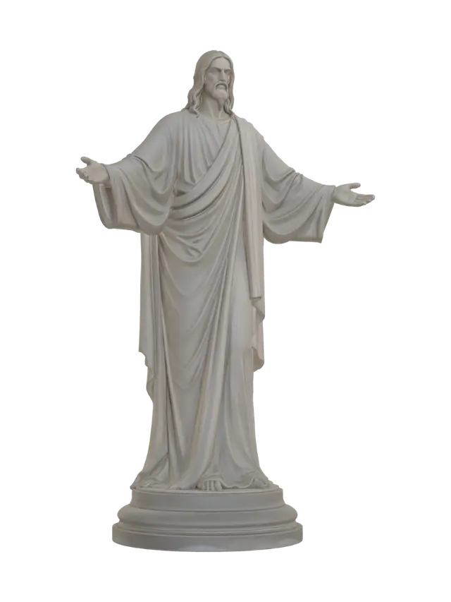 Statue of Jesus with Open Arms - Christ 3D model, vytvořený pomocí AI