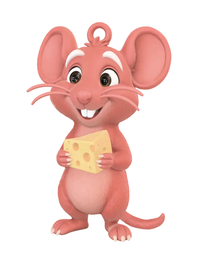 coral-mouse-keychain 3D model, vytvořený pomocí AI