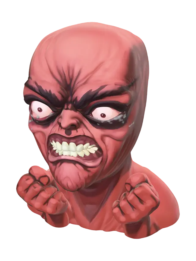 angry 3D model, vytvořený pomocí AI