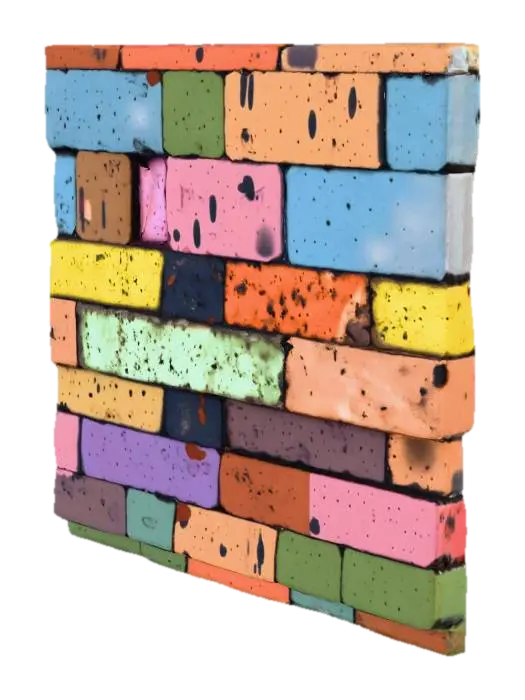 3D model for Colorful Brick Wall