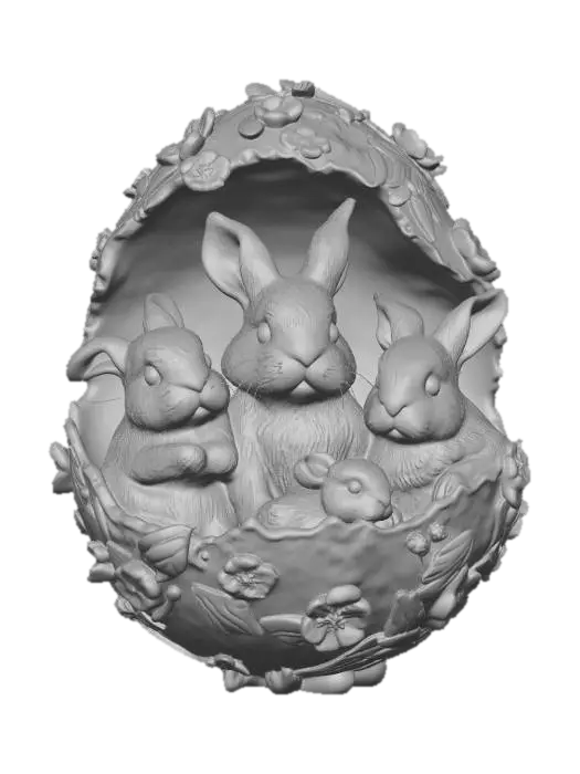 3D model for Bunnies in a Floral Egg, #EasterEgg2026#