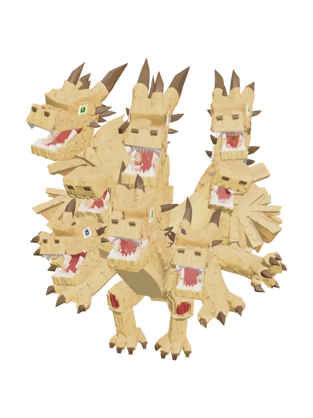 Modern Dragon Cannelloni Brainrot 3D model, vytvořený pomocí AI