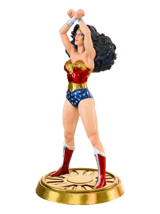 A high-quality 3D printable STL model of Wonder Woman, capturing the classic 1987… 3D model, vytvořený pomocí AI
